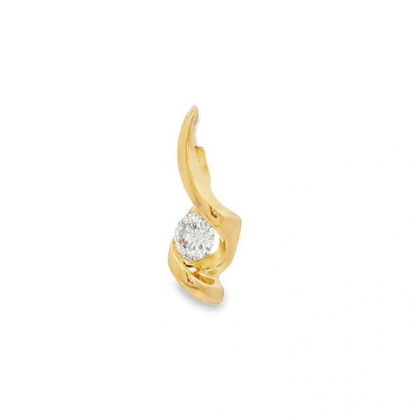 18ct Yellow Gold Diamond Solitaire Pendant - 6x18x4mm - 0.25ct