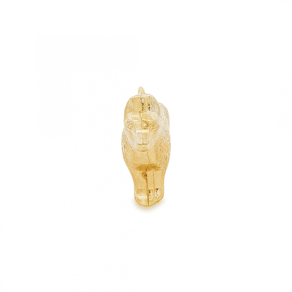 9ct Yellow Gold Wolf Charm - 28x29x7mm - 2.2g