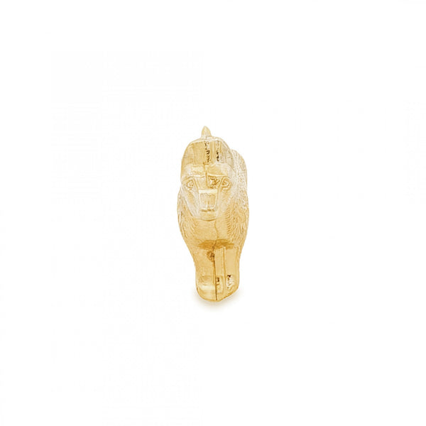 9ct Yellow Gold Wolf Charm - 28x29x7mm - 2.2g