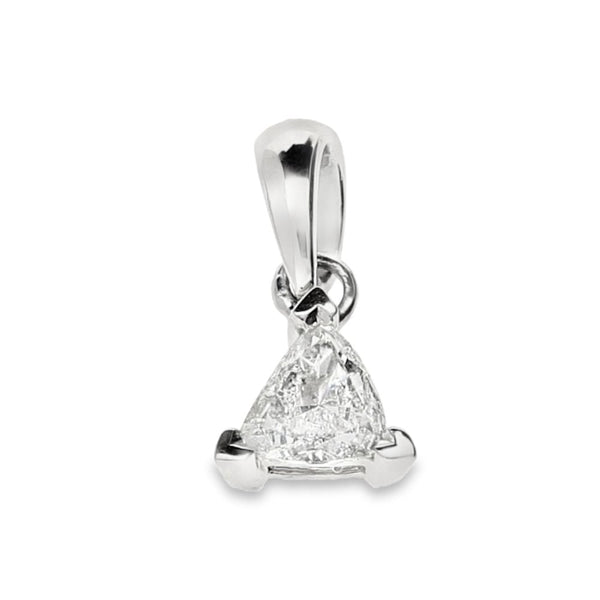 18ct White Gold Trillion Diamond Pendant - 7x7x4mm - 0.51ct