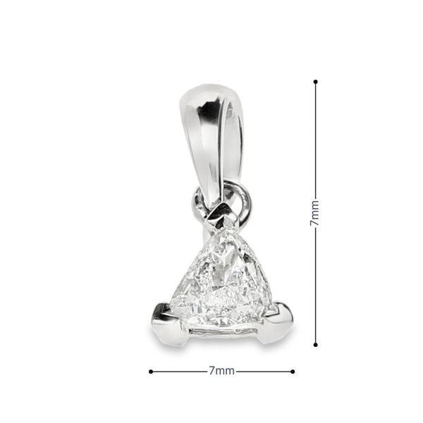 18ct White Gold Trillion Diamond Pendant - 7x7x4mm - 0.51ct