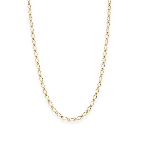 9ct Yellow Gold Flat Oval Curb Chain - 18" - 2.9g
