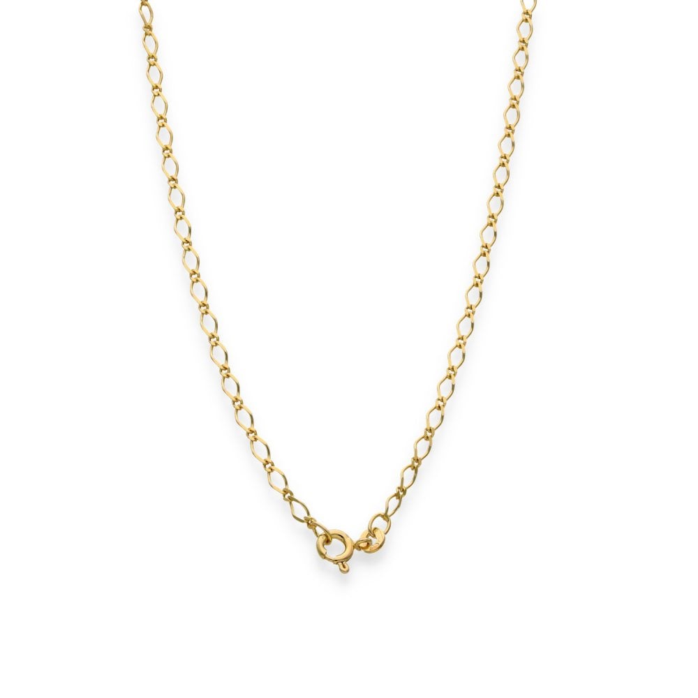 9ct Yellow Gold Flat Oval Curb Chain - 18" - 2.9g