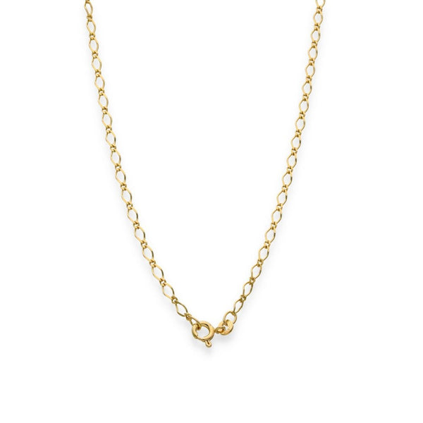 9ct Yellow Gold Flat Oval Curb Chain - 18" - 2.9g