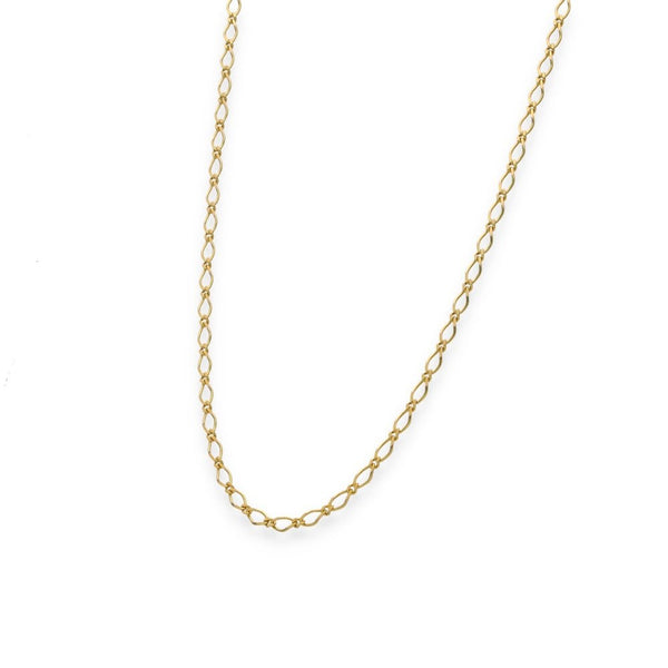 9ct Yellow Gold Flat Oval Curb Chain - 18" - 2.9g