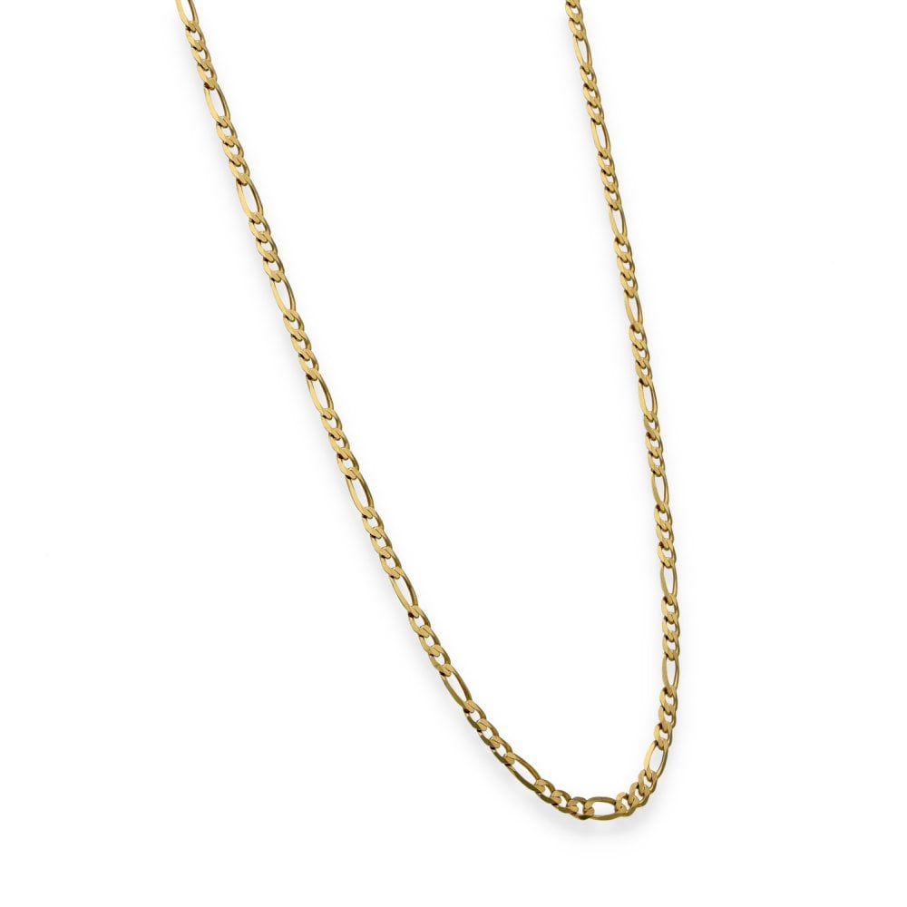 9ct Yellow Gold Figaro Chain - 18" - 3.9g