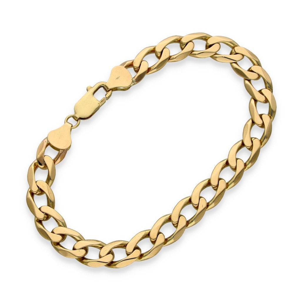 9ct Yellow Gold Curb Bracelet - 8.5" - 22.9g