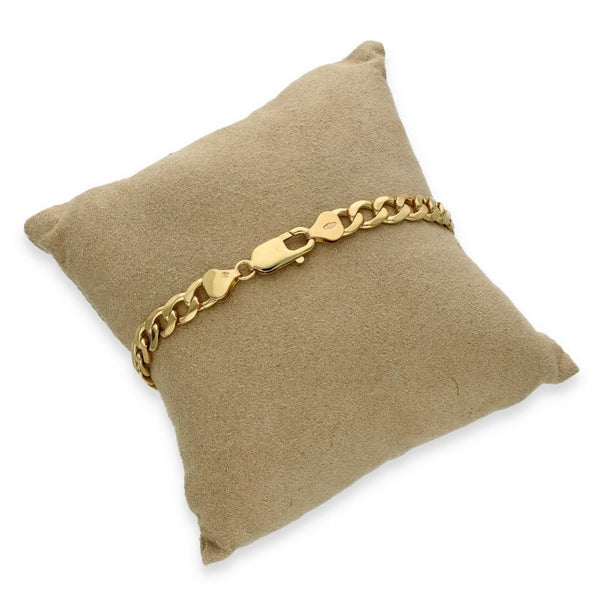 9ct Yellow Gold Flat Curb Bracelet - 8.5" - 15.3g