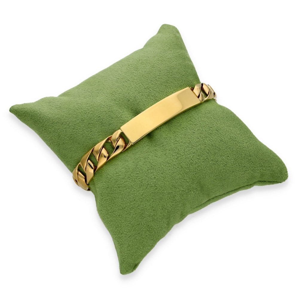 9ct Yellow Gold ID Curb Bracelet - 8" - 38.3g