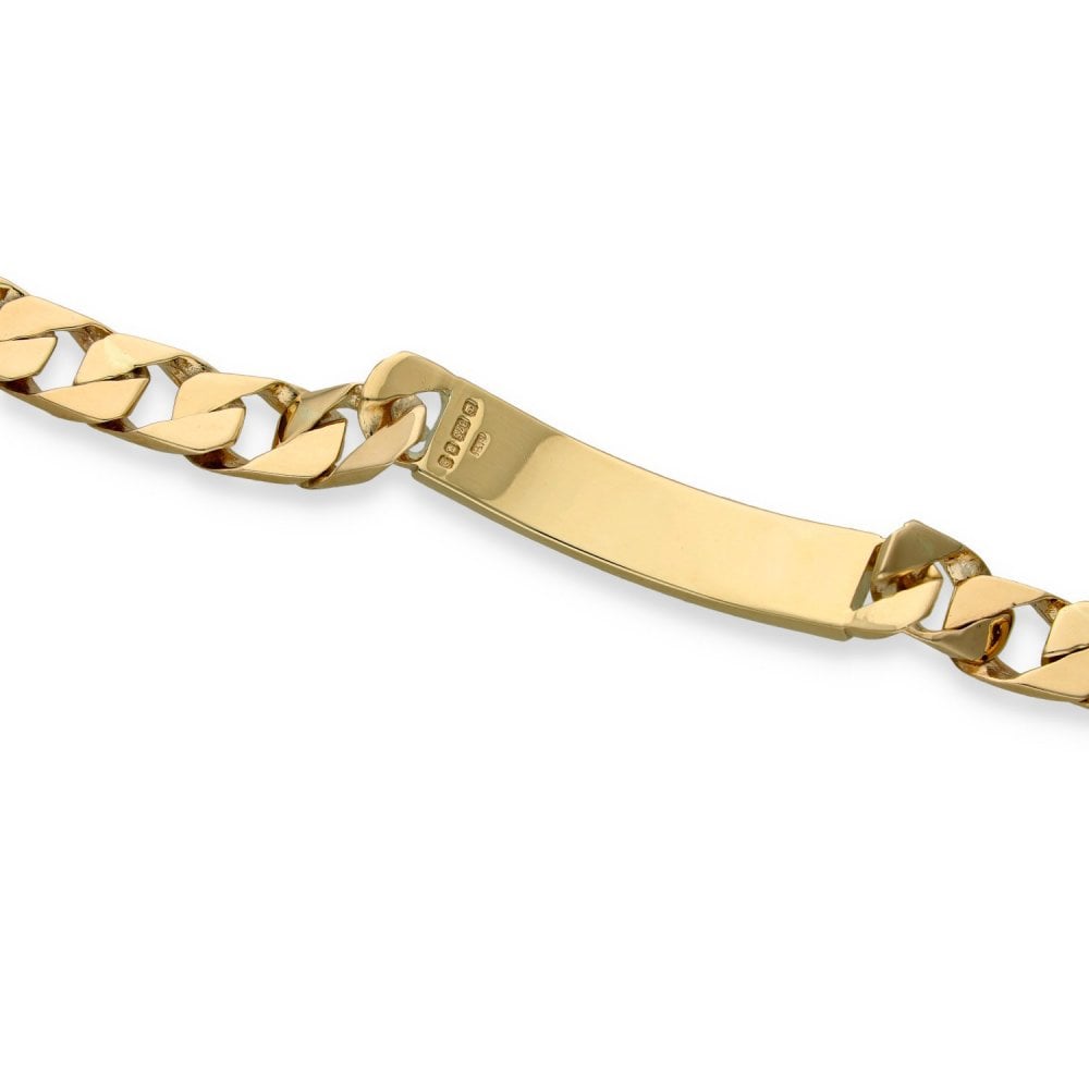 9ct Yellow Gold ID Curb Bracelet - 8" - 38.3g