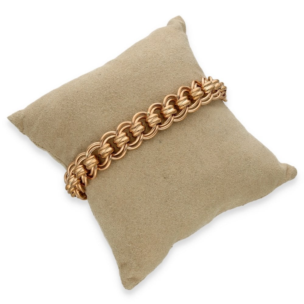 9ct Yellow Gold Roller Curb Bracelet - 8.5" - 36.0g