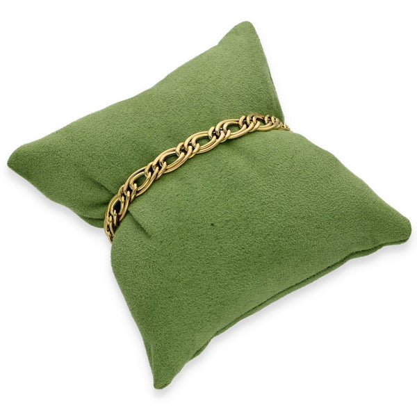 9ct Yellow Gold Hollow Double Curb Bracelet - 7" - 6.5g
