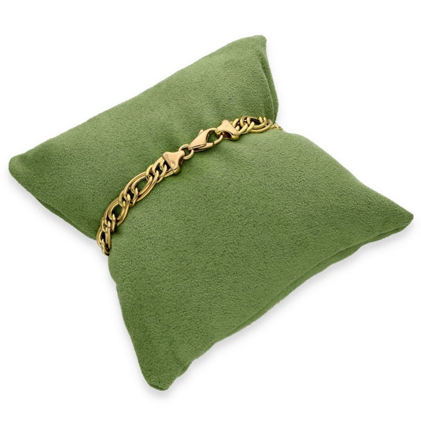 9ct Yellow Gold Hollow Double Curb Bracelet - 7" - 6.5g