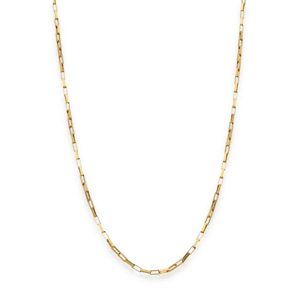 9ct Yellow Gold Paper-Link Chain - 18" - 2.7g