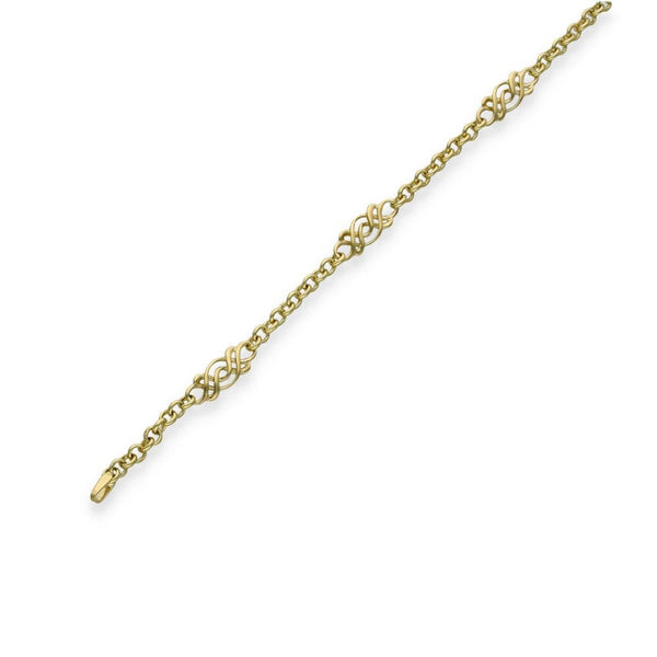 9ct Yellow Gold Belcher & Celtic Bracelet - 7" - 4.5g