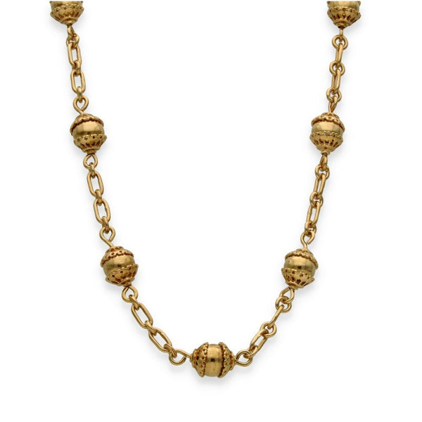 9ct Yellow Gold Fancy Ball Chain - 23" - 27.7g
