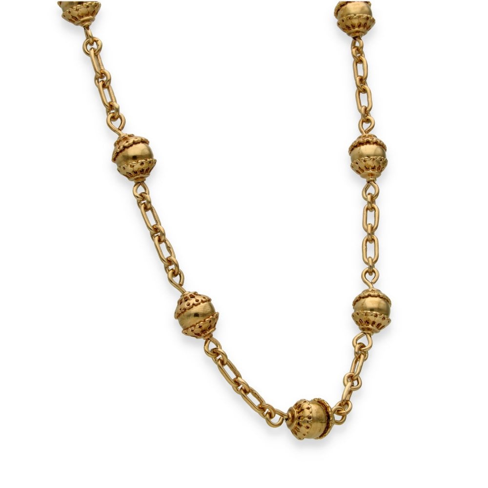 9ct Yellow Gold Fancy Ball Chain - 23" - 27.7g