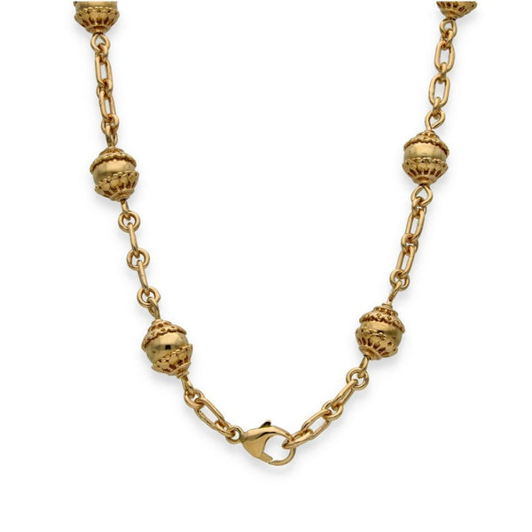 9ct Yellow Gold Fancy Ball Chain - 23" - 27.7g