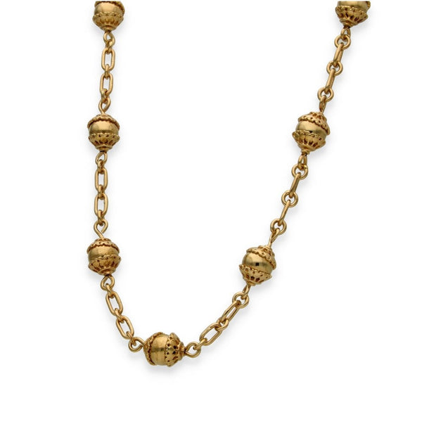 9ct Yellow Gold Fancy Ball Chain - 23" - 27.7g