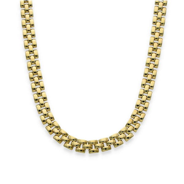9ct Yellow Gold 3 Bar-Link Chain - 16" - 16.0g