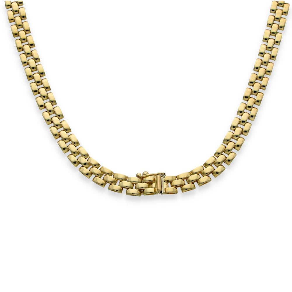 9ct Yellow Gold 3 Bar-Link Chain - 16" - 16.0g