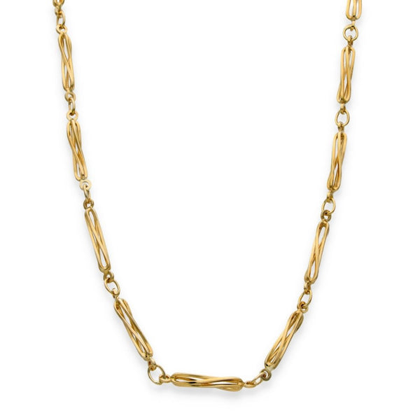 9ct Yellow Gold Twist Open Bar Chain - 24" - 10.5g