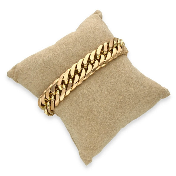 9ct Yellow Gold Heavy Double Curb Bracelet - 9" - 94.0g