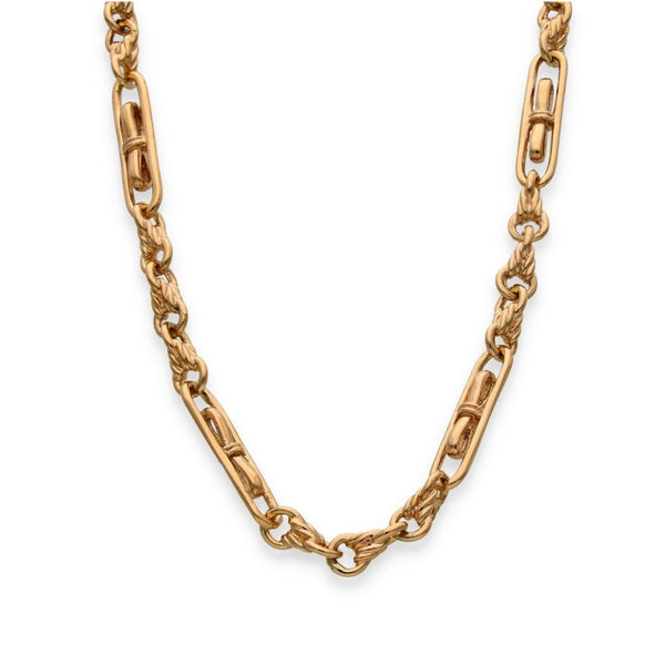 9ct Rose Gold Byzantine-Figaro Chain - 20" - 36.9g