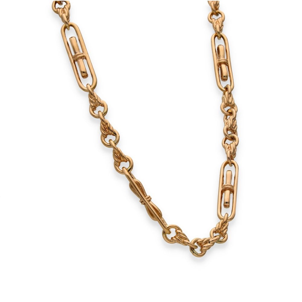 9ct Rose Gold Byzantine-Figaro Chain - 20" - 36.9g