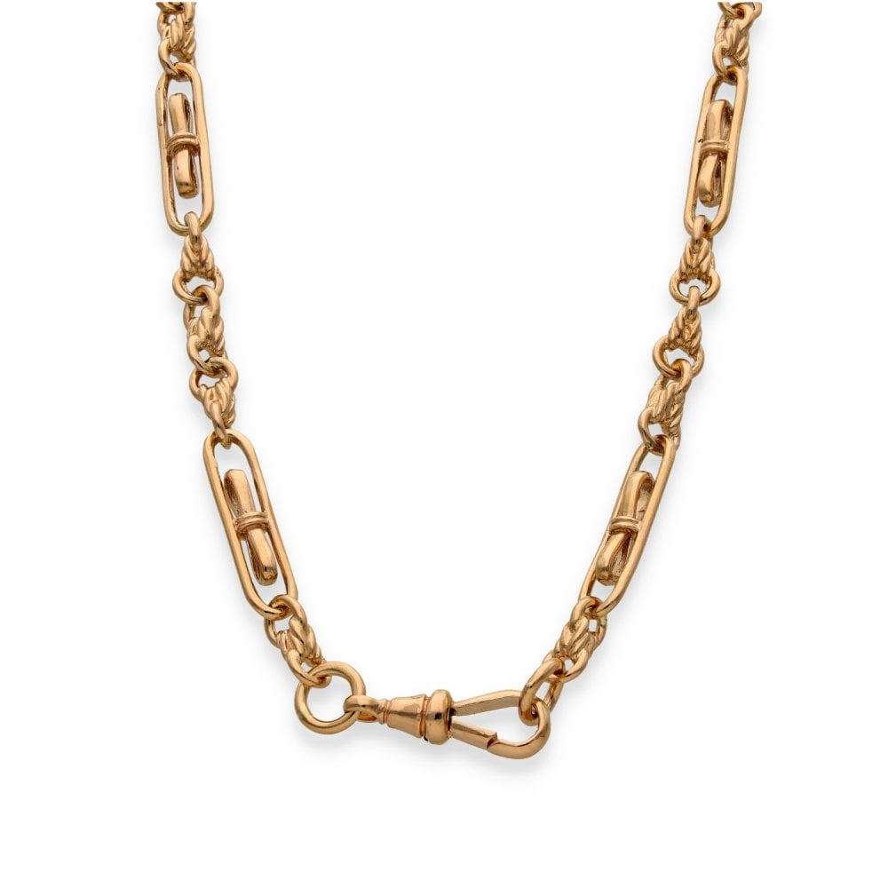 9ct Rose Gold Byzantine-Figaro Chain - 20" - 36.9g