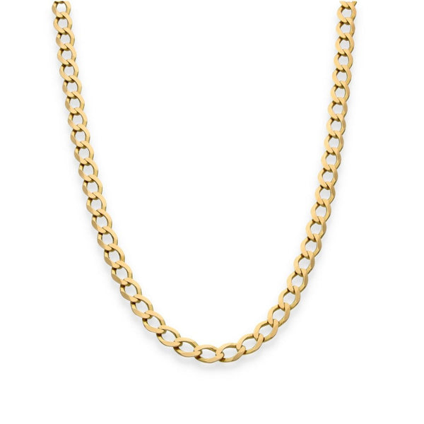 9ct Yellow Gold Flat Curb Chain - 19" - 8.4g