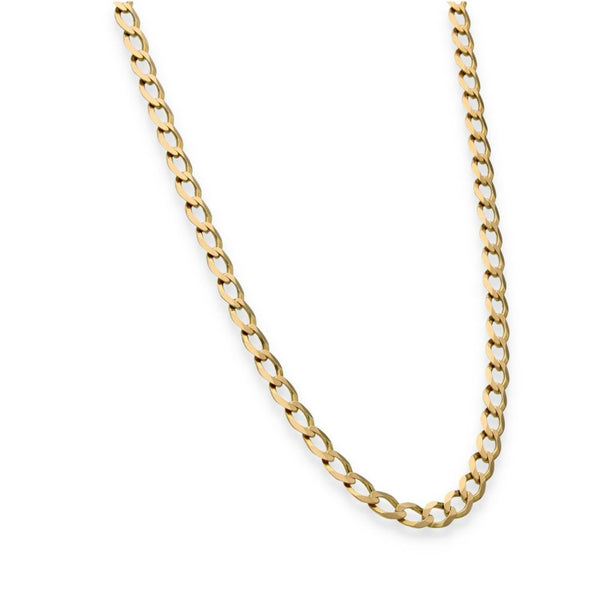 9ct Yellow Gold Flat Curb Chain - 19" - 8.4g
