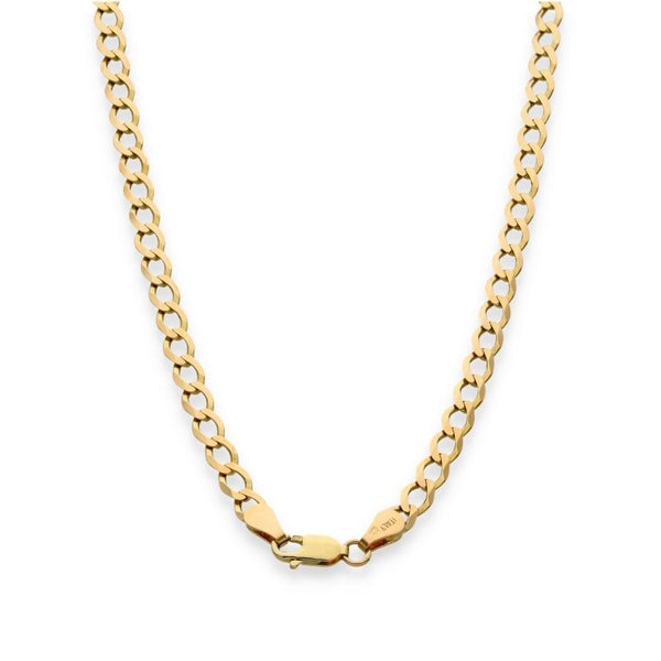 9ct Yellow Gold Flat Curb Chain - 19" - 8.4g