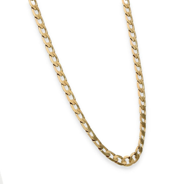 9ct Yellow Gold Flat Curb Chain - 20" - 15.2g
