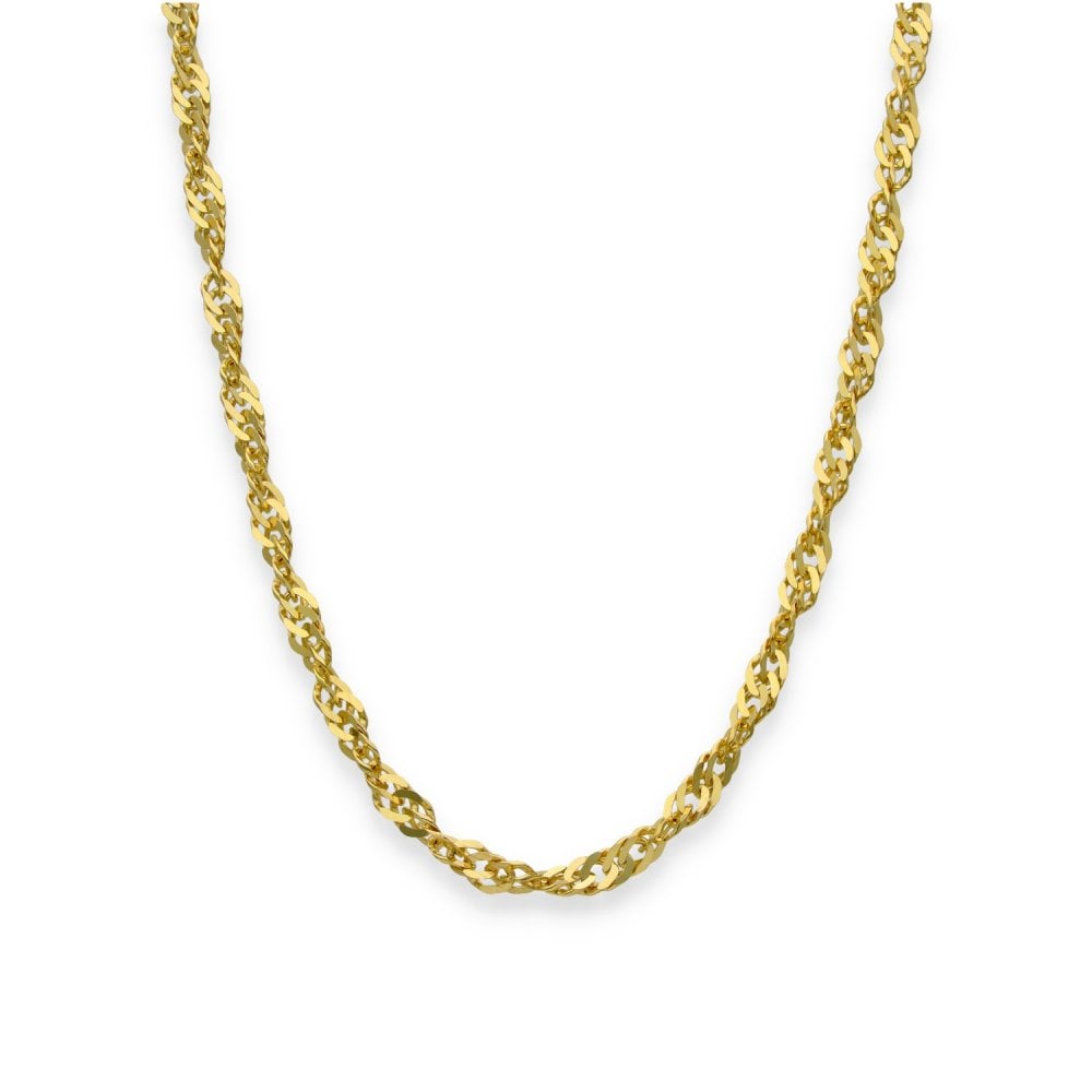 9ct Yellow Gold Twist Curb Chain - 24" - 8.5g