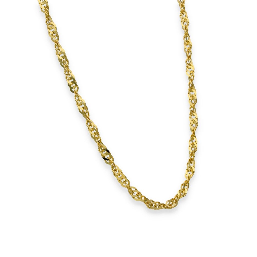 9ct Yellow Gold Twist Curb Chain - 24" - 8.5g