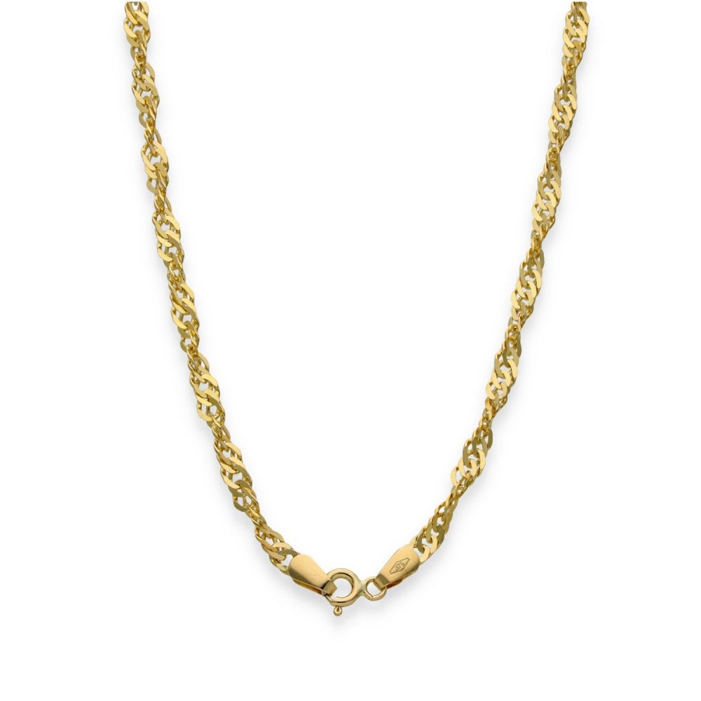 9ct Yellow Gold Twist Curb Chain - 24" - 8.5g