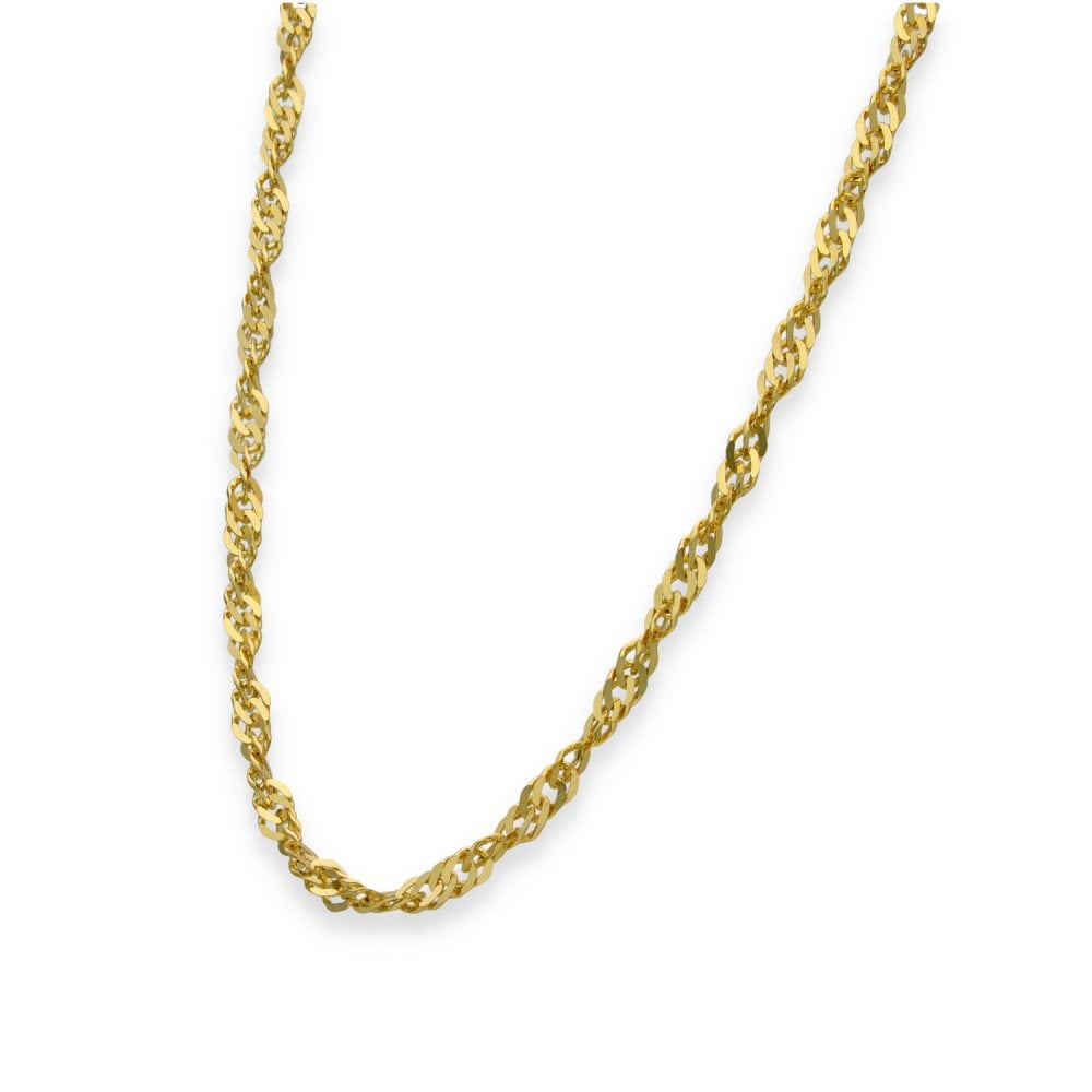 9ct Yellow Gold Twist Curb Chain - 24" - 8.5g