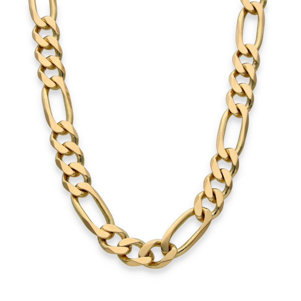 9ct Yellow Gold Figaro Chain - 22" - 57.0g
