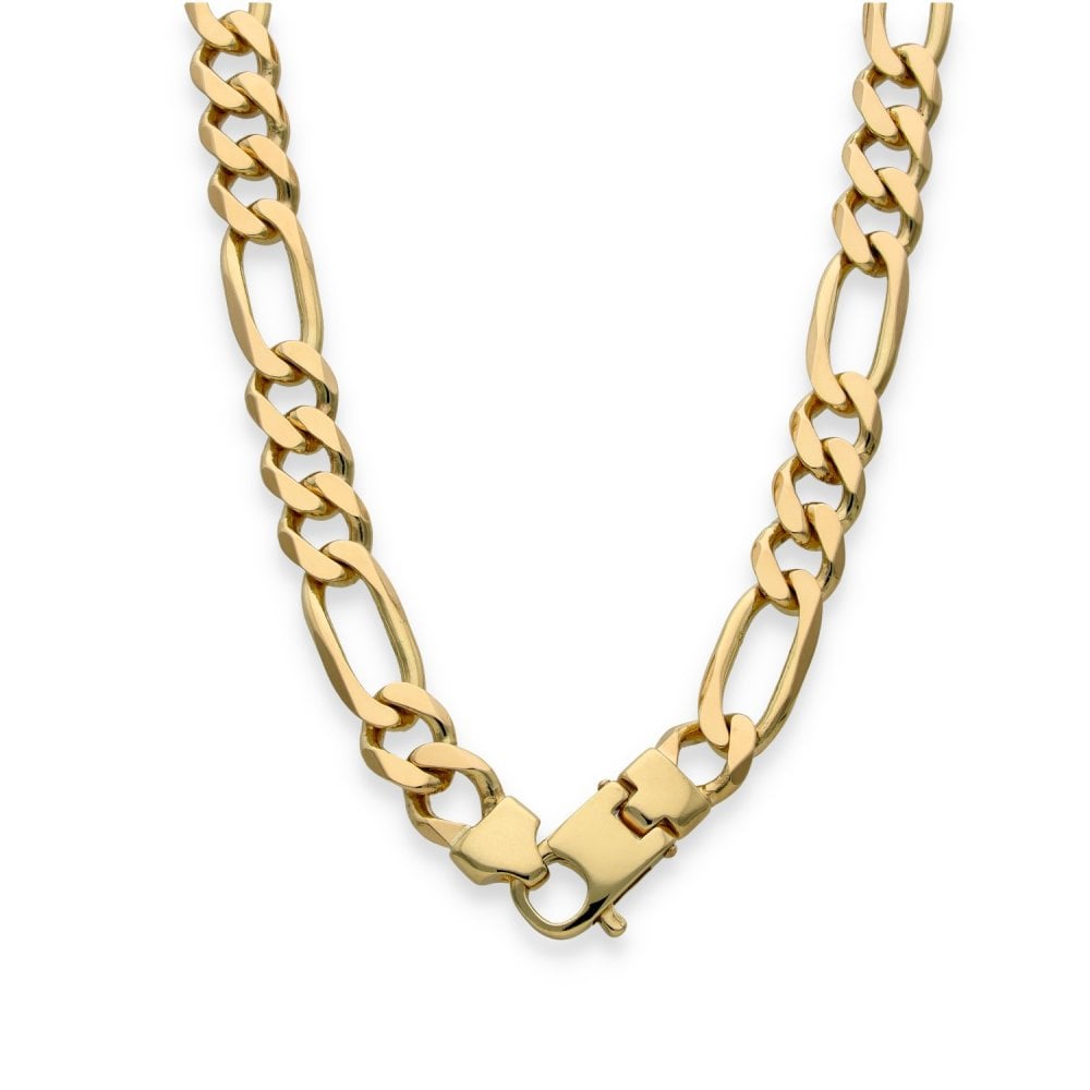 9ct Yellow Gold Figaro Chain - 22" - 57.0g