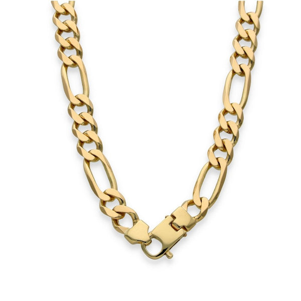 9ct Yellow Gold Figaro Chain - 22" - 57.0g