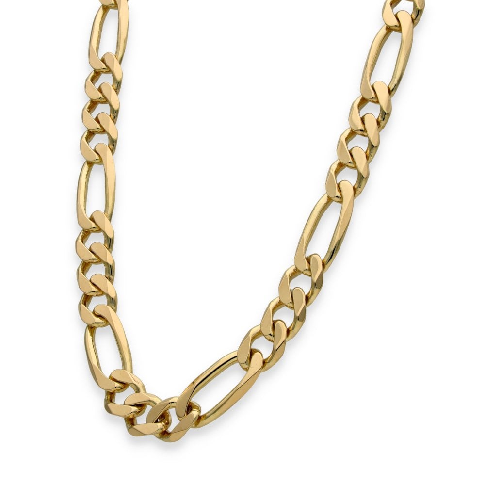 9ct Yellow Gold Figaro Chain - 22" - 57.0g