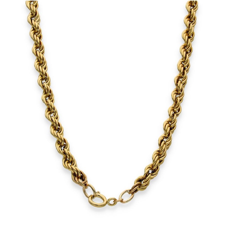 9ct Yellow Gold Hollow Rope Chain - 21" - 11.0g