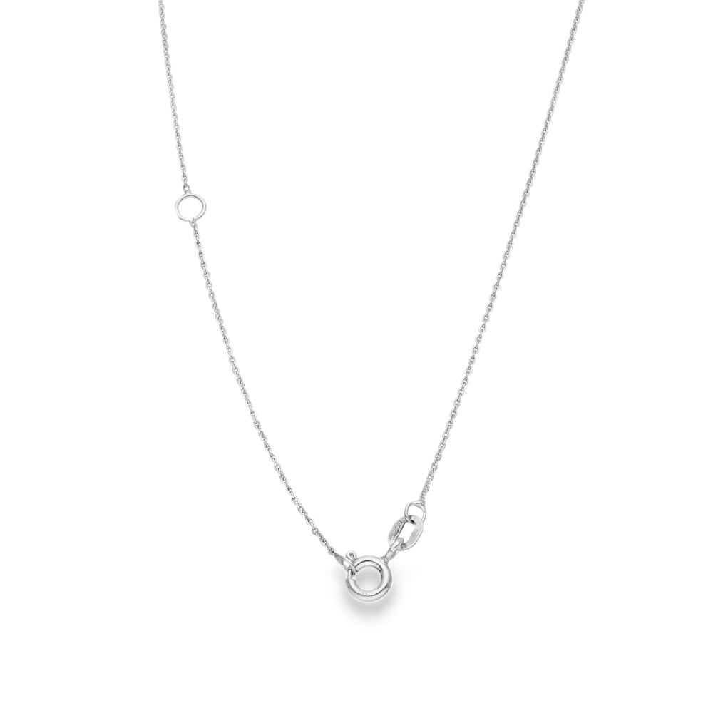 9ct White Gold Cubic Zirconia Pear Shape Pendant & Chain - 18"