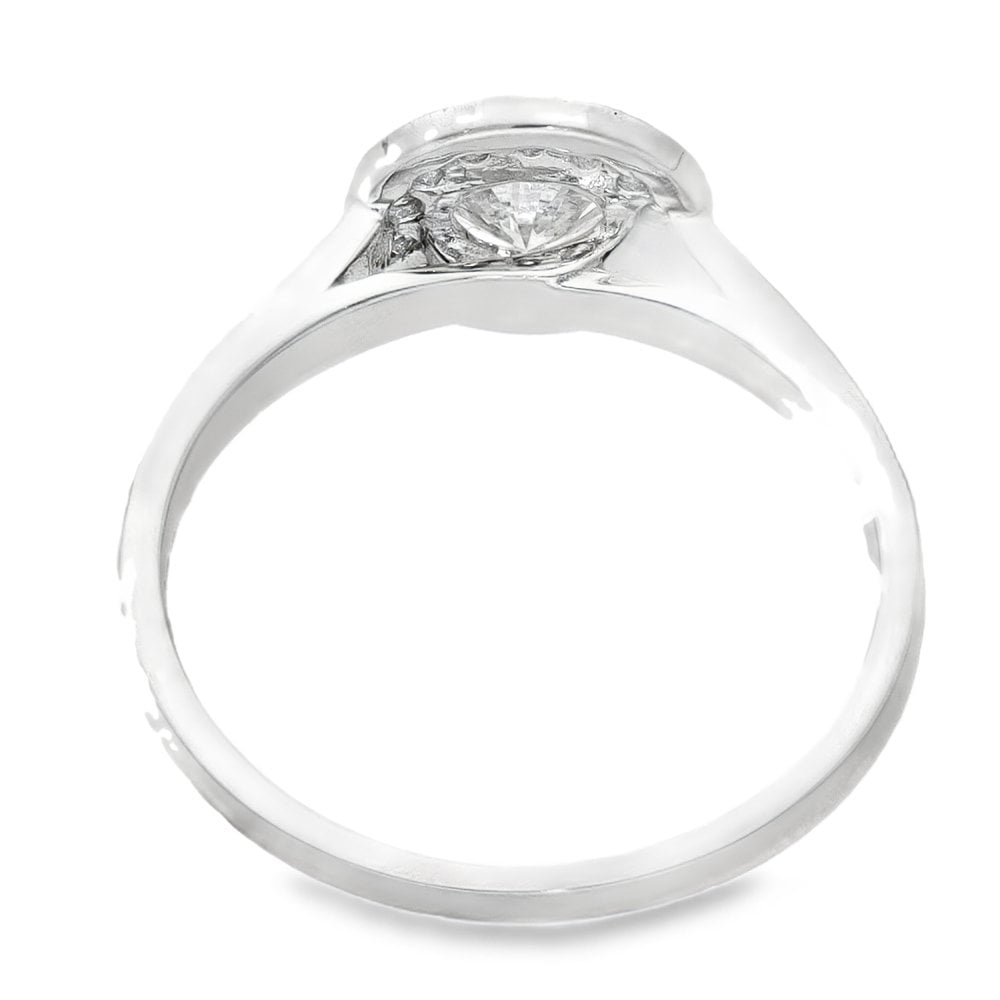 Ladies Platinum Diamond Halo Engagement Ring - 0.66ct