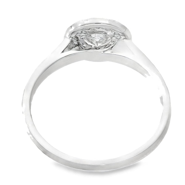 Ladies Platinum Diamond Halo Engagement Ring - 0.66ct