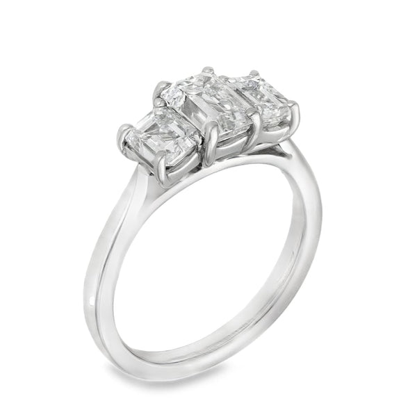 Platinum Certified Trilogy Diamond Ring - 1.90ct - VS2 - D/E