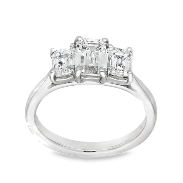 Platinum Certified Trilogy Diamond Ring - 1.90ct - VS2 - D/E