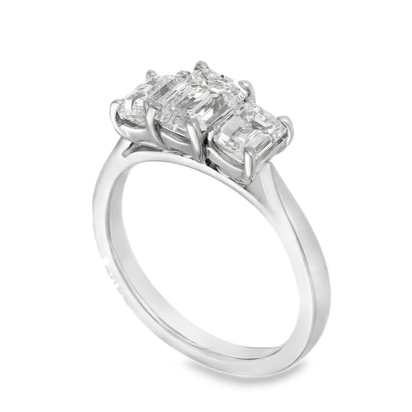 Platinum Certified Trilogy Diamond Ring - 1.90ct - VS2 - D/E