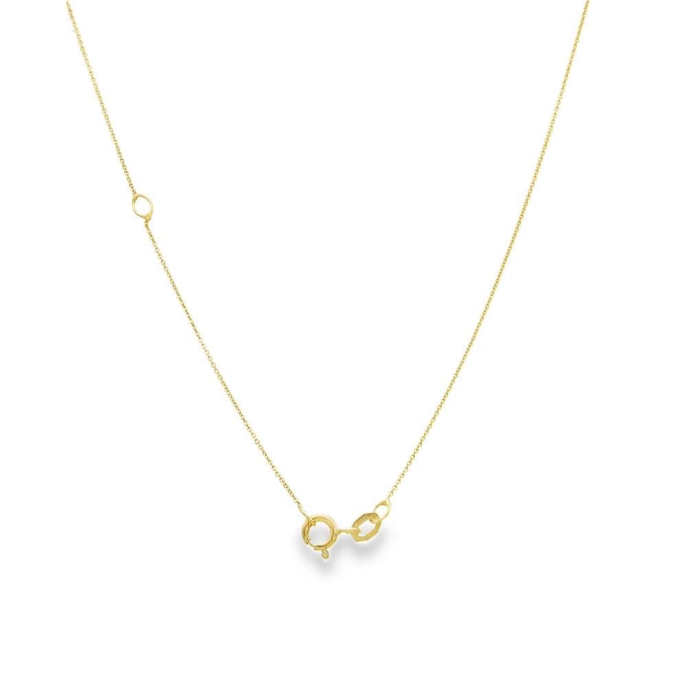 9ct Yellow Gold Diamond Cross Pendant & Necklace - 18" - 0.07ct